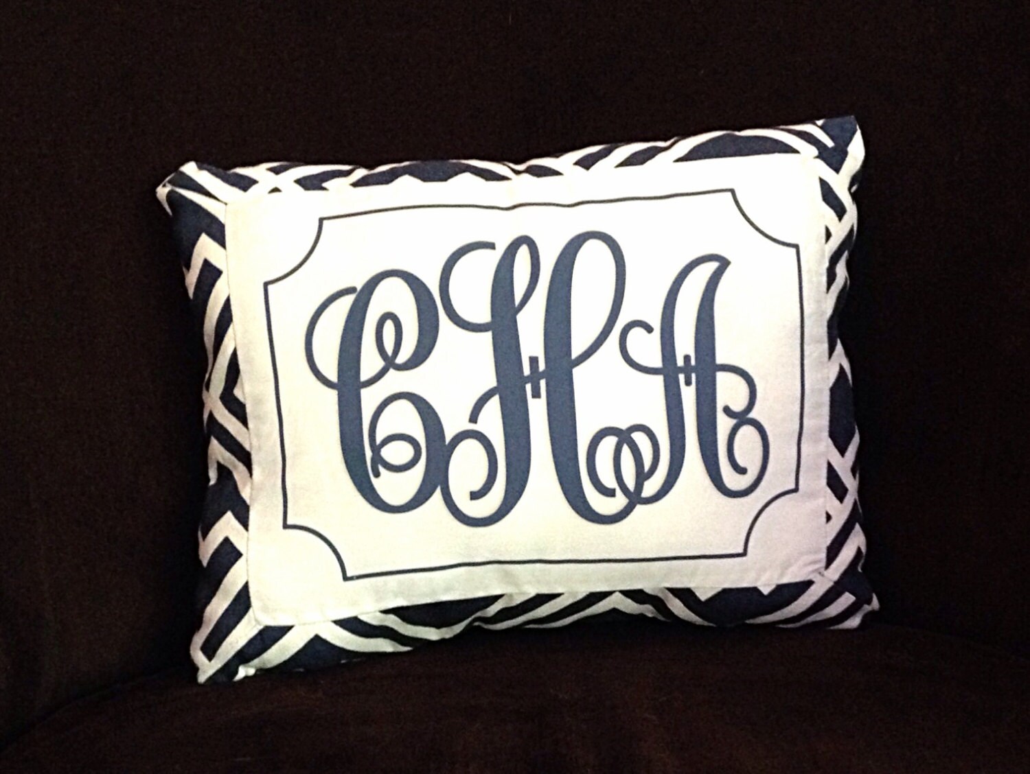 Custom Monogram Pillow Etsy