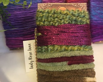Yarn Trim, Fiber Yarn, Variegated Yarn - Junk Journal, Mixed Media, Collage Trim, Art Journal Supplies