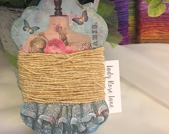 Yarn Trim, Fiber Yarn, Yellow Gold Yarn Sample - Junk Journal, Mixed Media, Collage Trim, Art Journal Supplies