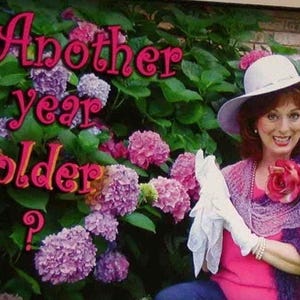 Funny Birthday Card, Purple Flowers, Pink Roses, OOAK Birthday, Sassy Birthday Card