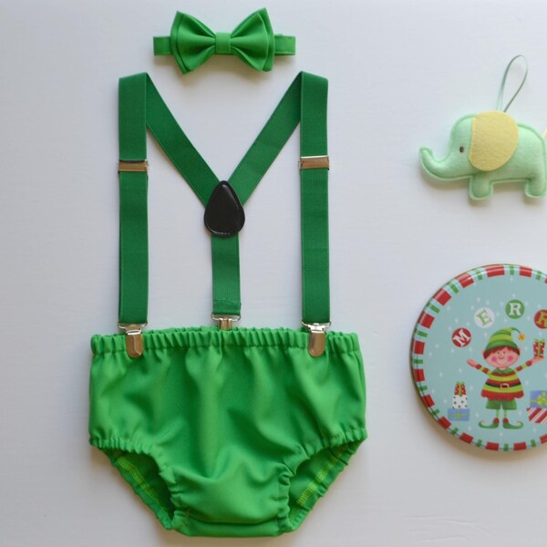 boy Cake Smash Outfit, Christmas Cake Smash Outfit, Red and Green Cake Smash, December Birthday, Boys 1st Birthday, elf cake smash