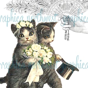 Druckbare Kitty Katze Hochzeit Sofortiger Download hochauflösender digitaler Download