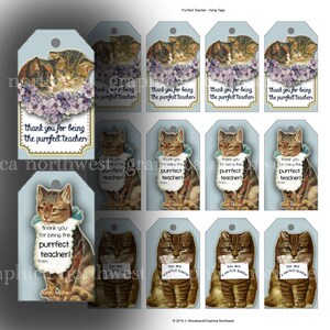 Instant download high resolution digital file PURRFECT TEACHER tags
