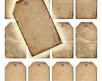 Instant download high resolution digital file Blank Brown Kraft Vintage tags