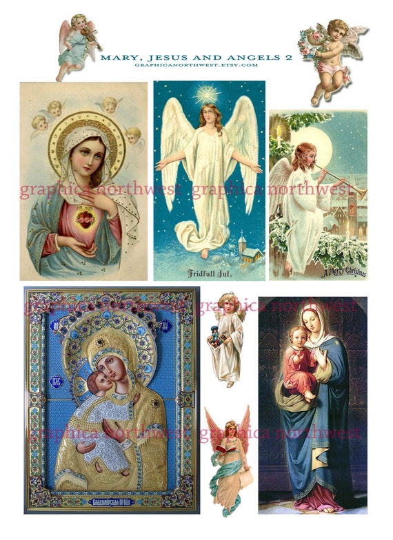 Instant Download High Resolution Digital Download Mary Jesus Etsy