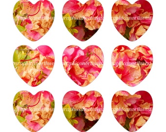 Digital File Instant download Pink Petal Hearts