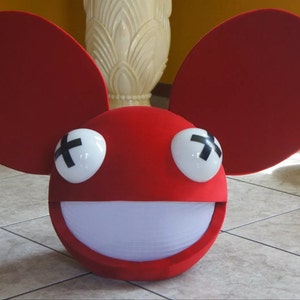 Deadmau5 head color red with lights and wireless remote control Halloween costume