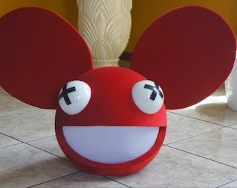 Deadmau5 head color red with lights and wireless remote control Halloween costume