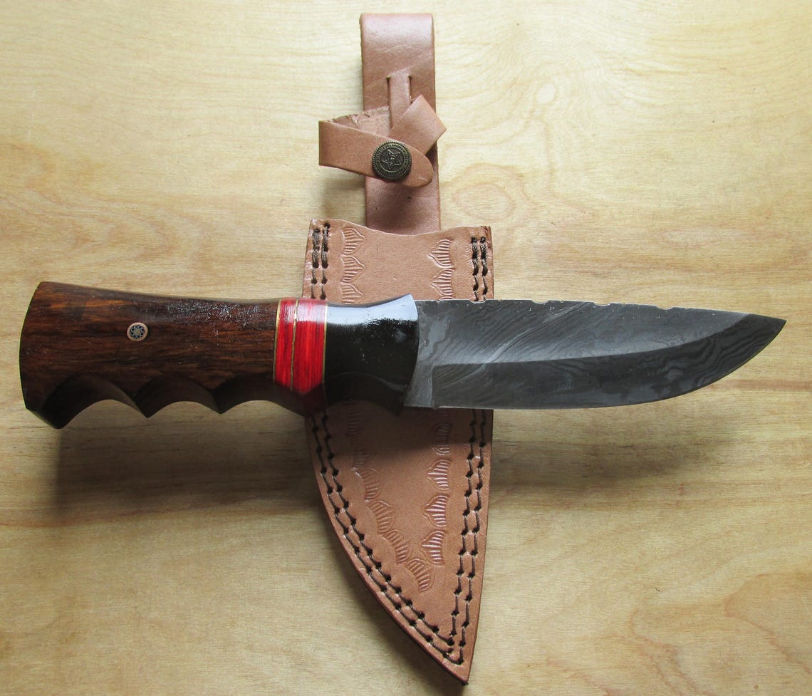 Warren Hand Made Damascus Steel Fixed Blade Hunting - Etsy Hong Kong
