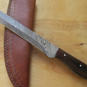 Damascus stalen keukenmes, micarta handvat, 14 inch, 02W-14