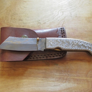 Warren&quot; Custom Made Damascus Steel Folding Knife, , Embossed Stainless Steel Handle, Liner Lock, DW19-1