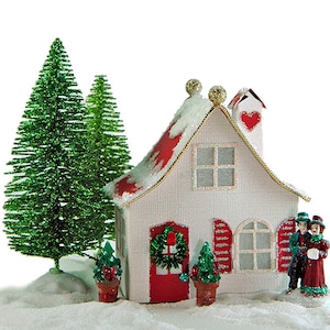 The Carlie - A Miniature Christmas Village House PDF Template to Cut, Create and Decorate with Paper & Glitter