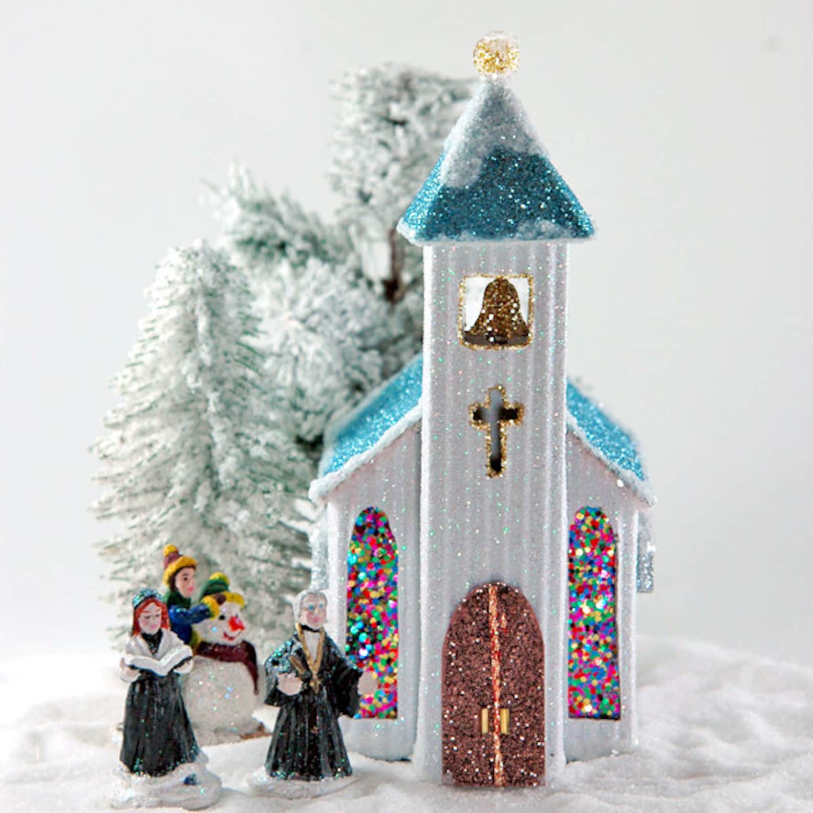 Miniature Christmas Town Church for Your Village PDF Etsy