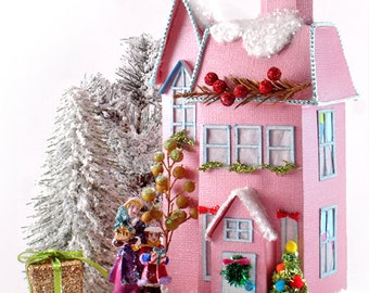 Charming Miniature Christmas Village House Pattern & Instructions DIY