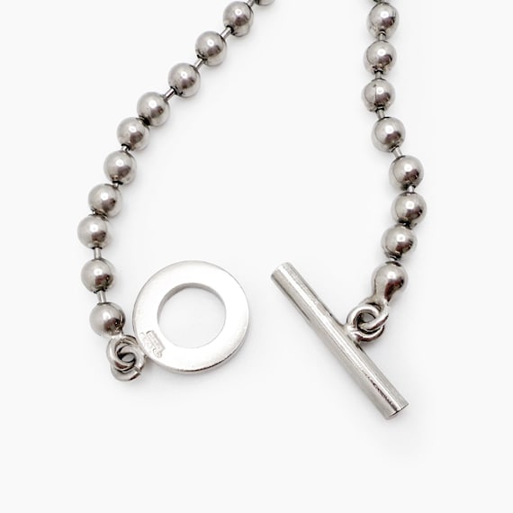 Authentic GUCCI Silver Ball Chain Toggle Clasp Br… - image 5