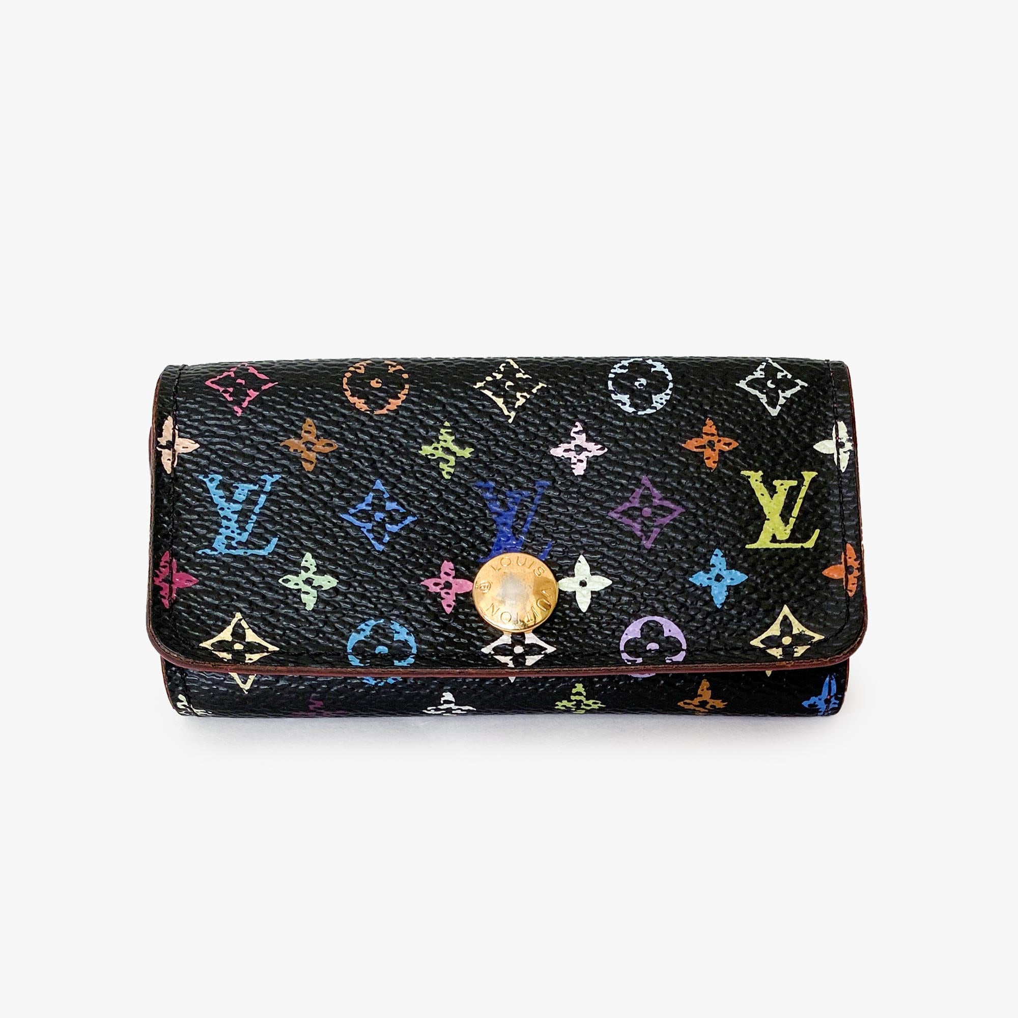 Authentic LOUIS VUITTON Multicolor Monogram Black Pink Key 