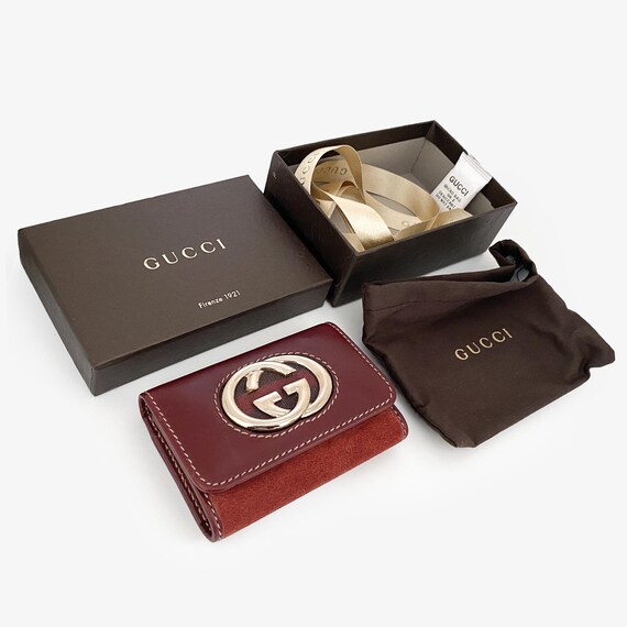 Authentic GUCCI Interlocking G Logo Key Case, Lea… - image 2