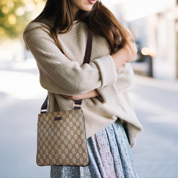 Authentic Gucci GG Supreme Small Crossbody Tote Bag - Etsy