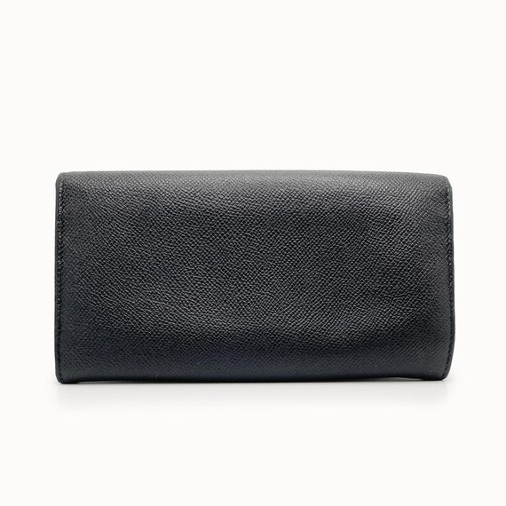 Authentic BVLGARI Black Leather Long Flap Wallet - image 2