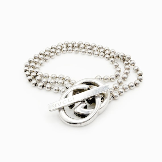 Authentic GUCCI Silver 925 Interlocking G Toggle … - image 7