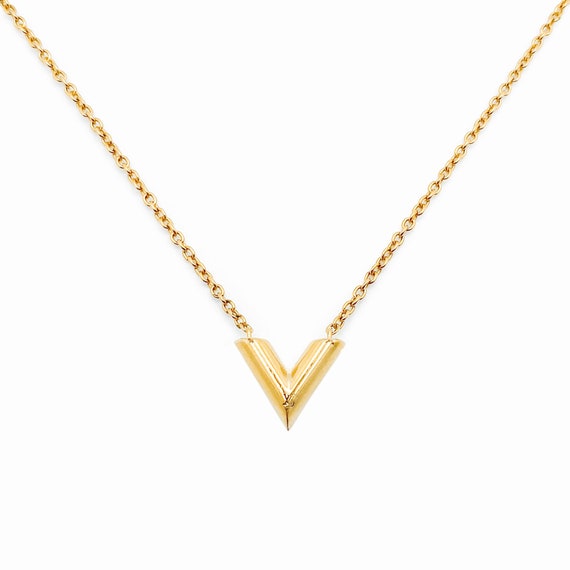Louis Vuitton Collier Blooming Flower LV Circle Necklace Gold M64855 F/S