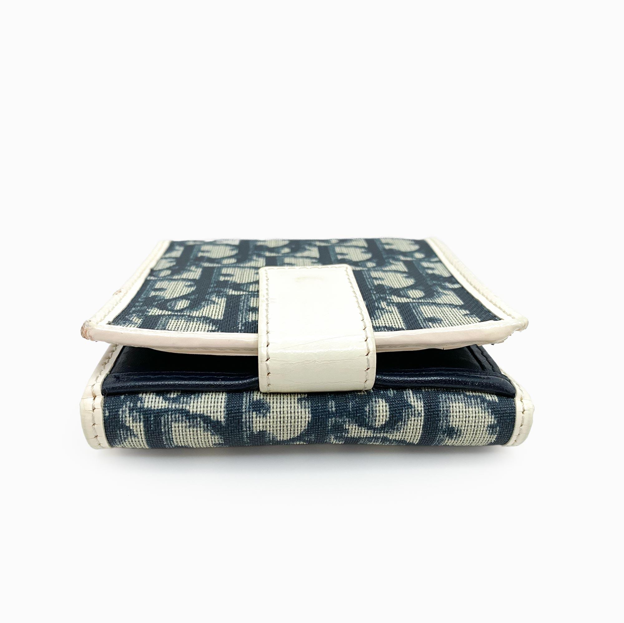 Authentic Christian Dior Trotter Oblique Diorissimo Small Wallet 