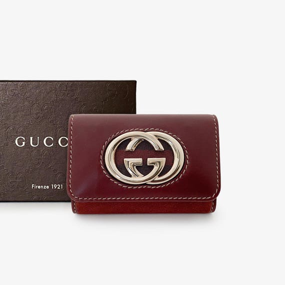 Authentic GUCCI Interlocking G Logo Key Case, Lea… - image 1