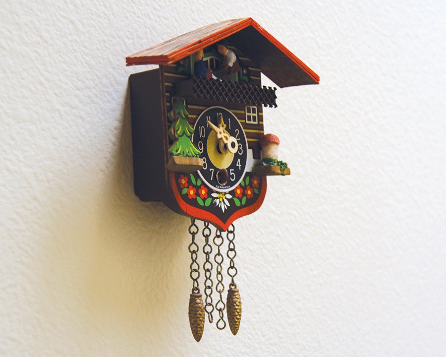 Vintage Small West German Cuckoo Clock Mechanical Wall Etsy
