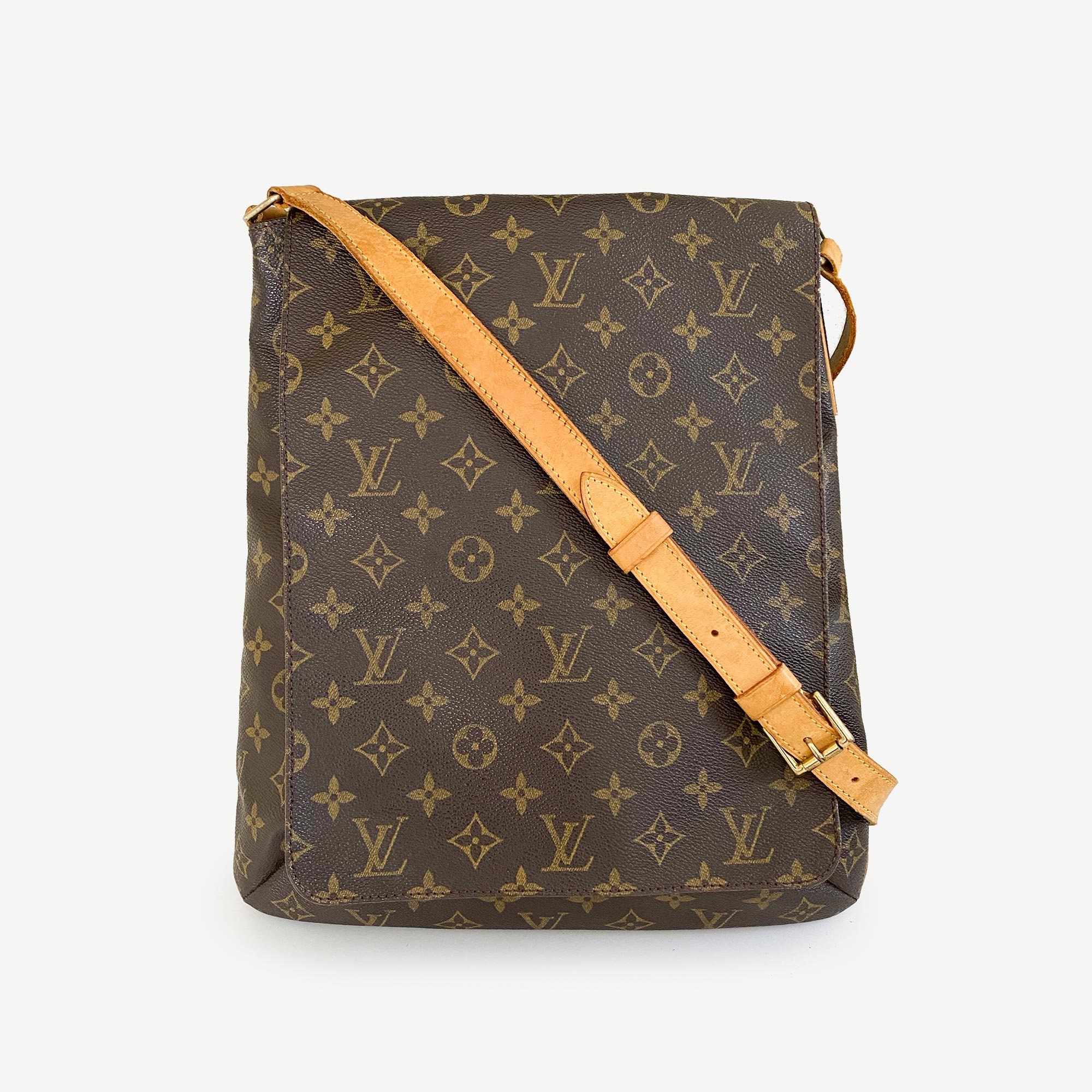 Authentic Louis Vuitton Monogram Mini Lin Brown Danube Small Messenger Bag