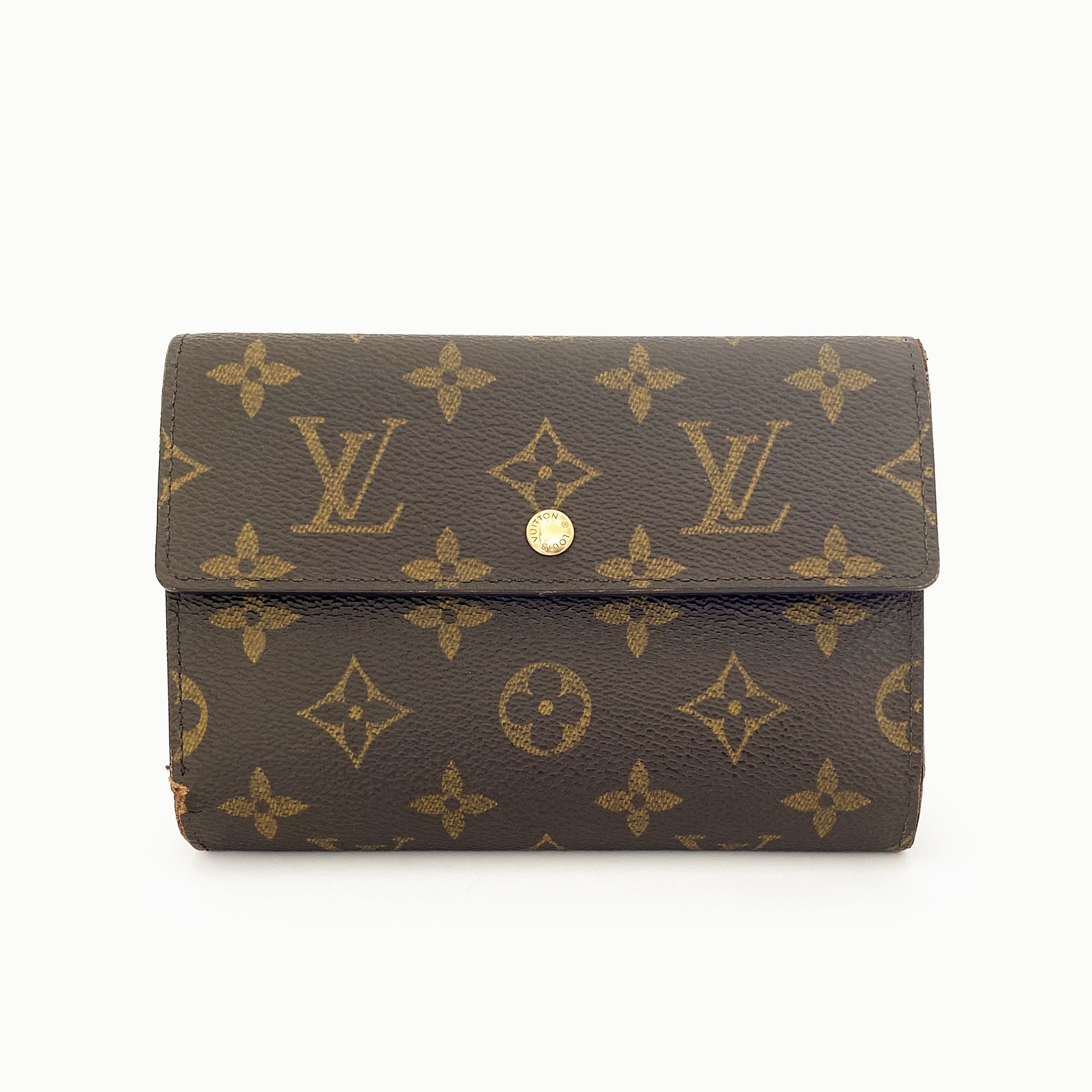 Louis Vuitton Porte Tresor Monogram Mat International Long Wallet Gold