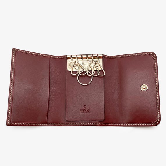 Authentic GUCCI Interlocking G Logo Key Case, Lea… - image 8