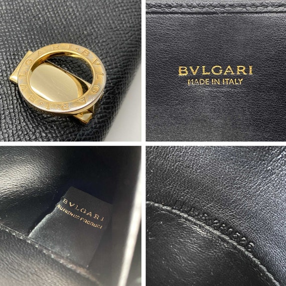 Authentic BVLGARI Black Leather Long Flap Wallet - image 8