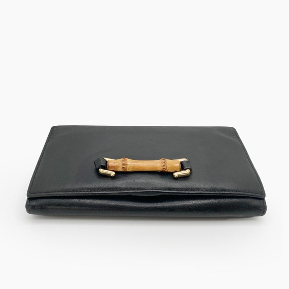 Authentic GUCCI Bamboo Bar Black Leather Card Cas… - image 3