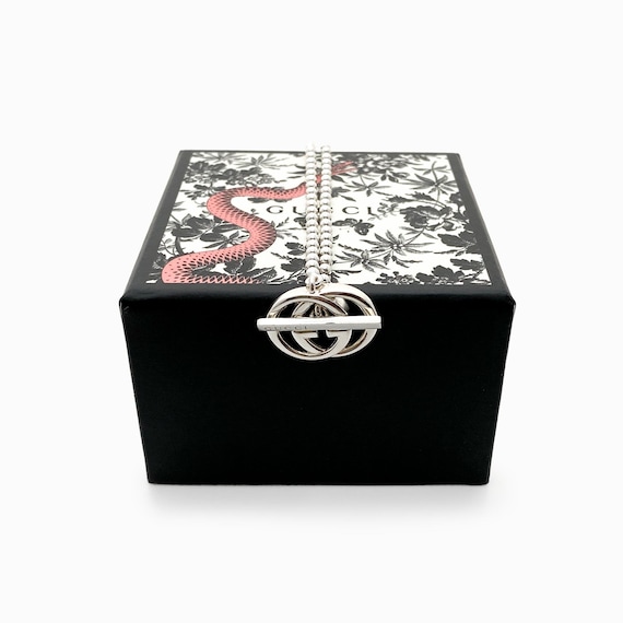 Authentic GUCCI Silver 925 Interlocking G Toggle … - image 1