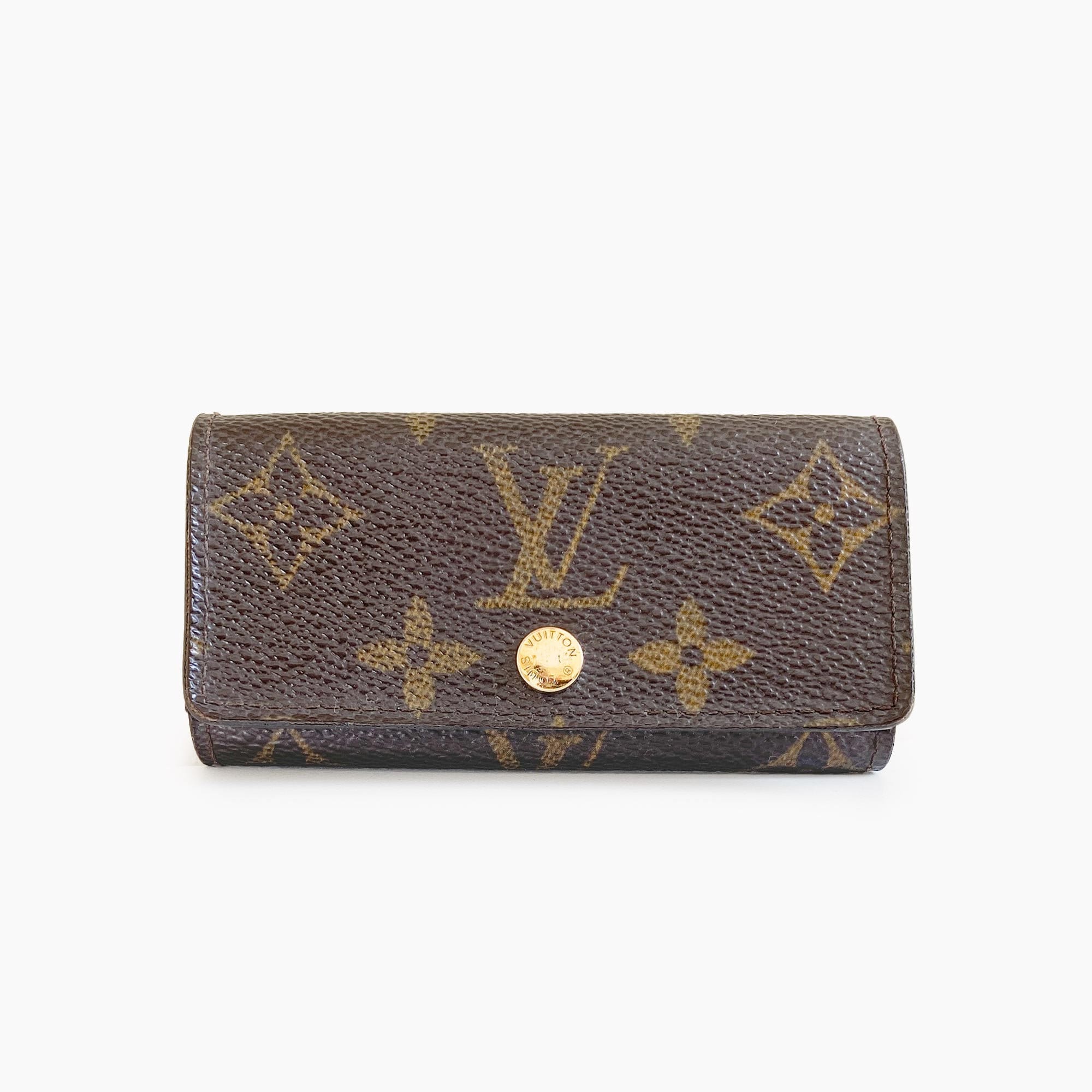 Louis Vuitton Limited Edition Brown Monogram Charms Pochette Cles Key and Change Holder