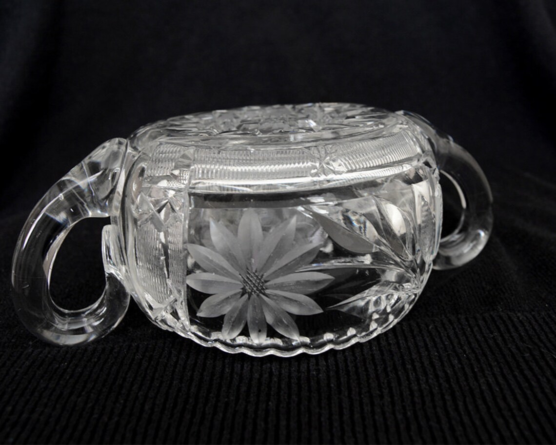 Antique ABP Cut Glass Crystal Sugar Bowl And Creamer American Etsy
