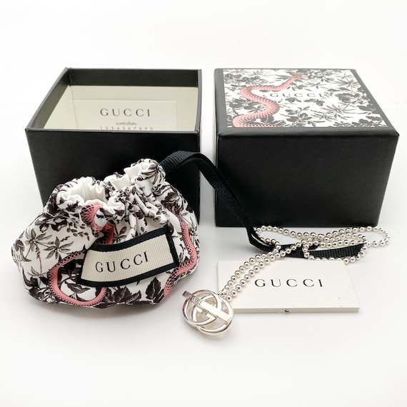 Authentic GUCCI Silver 925 Interlocking G Toggle … - image 4