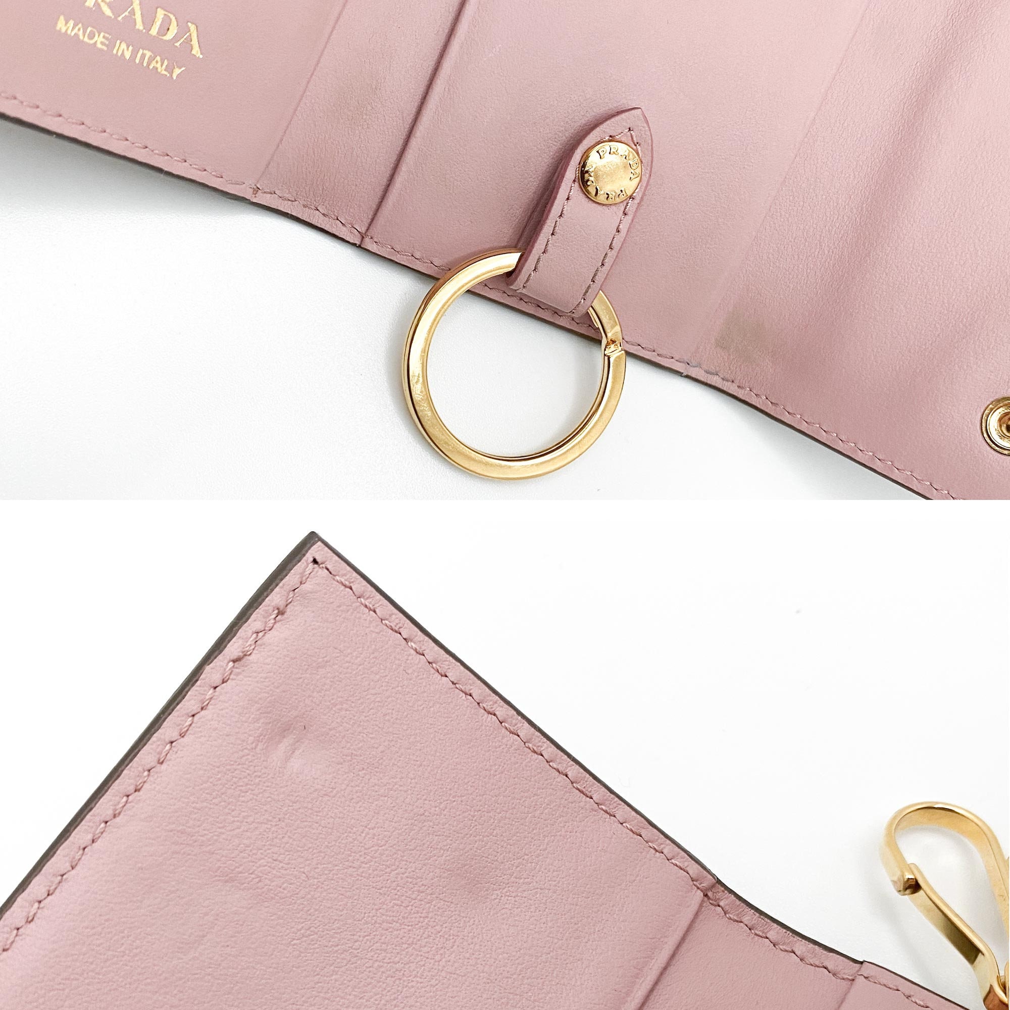 PRADA SAFFIANO キーケースPEONIA Prada Saffiano Leather Key Case 6 Key Holder - Pink Fuschia