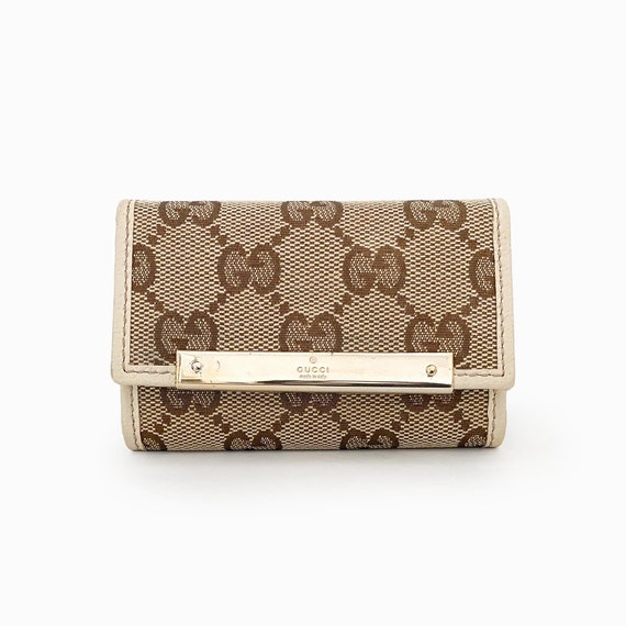 Authentic GUCCI GG Monogram Canvas Key Case Holder Etsy