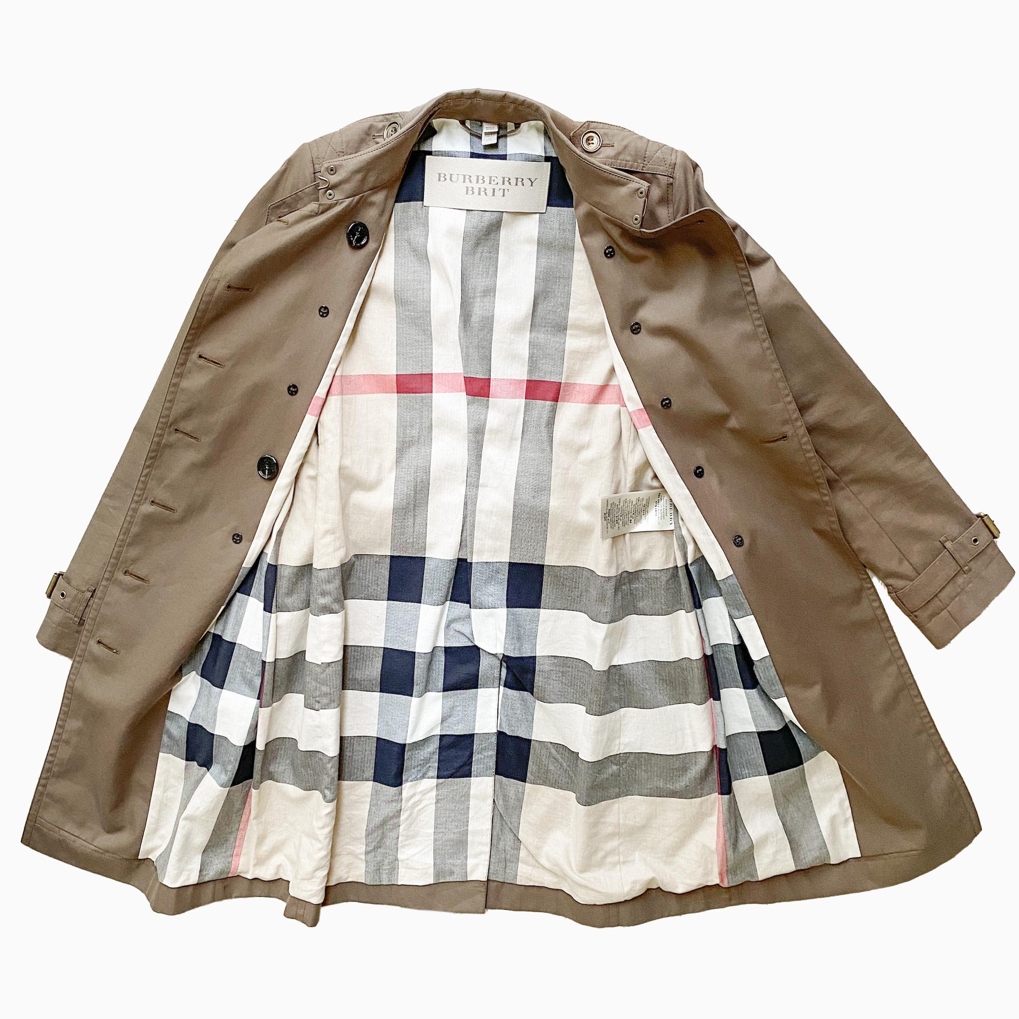 Authentic BURBERRY Brit Brown Cotton Trench Coat Size