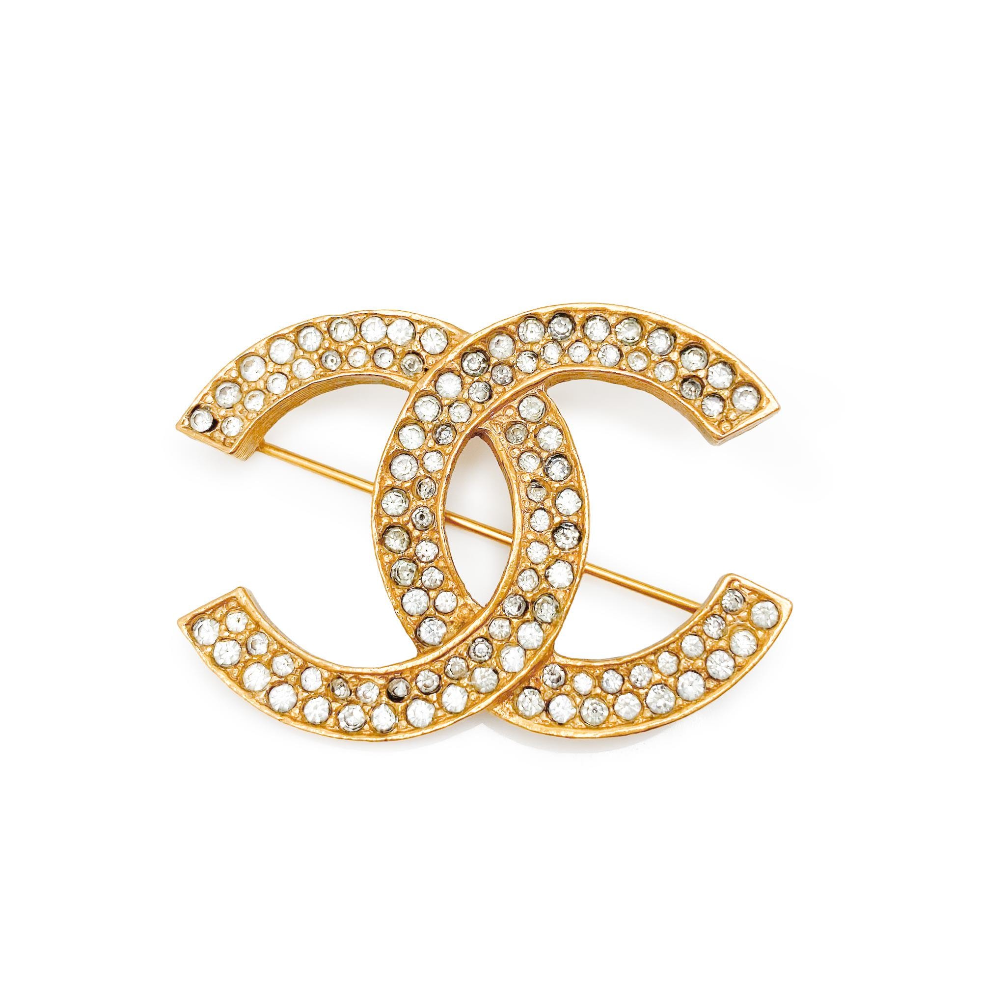 Rhinestone Chanel Logo - Etsy