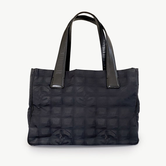Authentic CHANEL Black Nylon Tote Travel Bag Medium Size Etsy