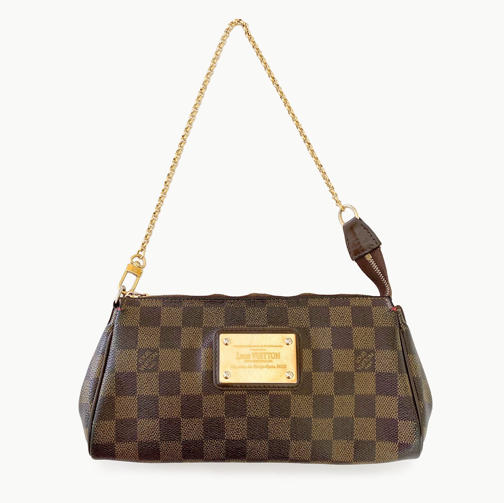 LOUIS VUITTON Pochette Eva Monogram Canvas Crossbody Bag Brown