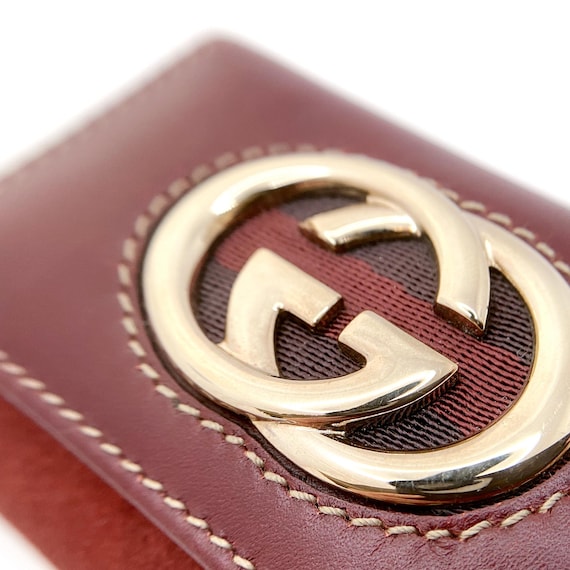 Authentic GUCCI Interlocking G Logo Key Case, Lea… - image 6