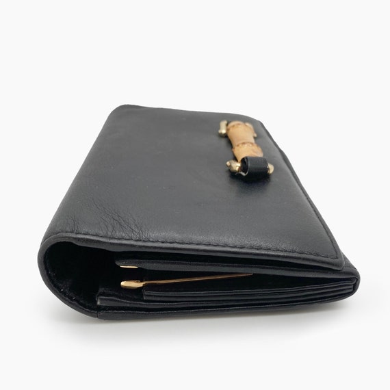 Authentic GUCCI Bamboo Bar Black Leather Card Cas… - image 4