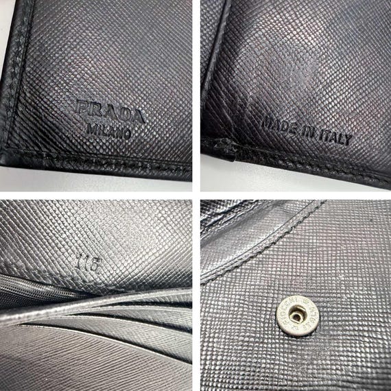 Authentic PRADA Triangle Logo Black Saffiano Comp… - image 6