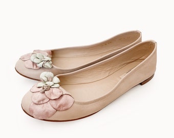 Authentic Valentino Garavani Flower Ballerina Leather Ballet Flat - Size 38