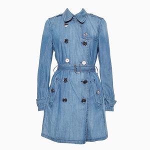 Authentic BURBERRY Denim Trench Coat - Size 6