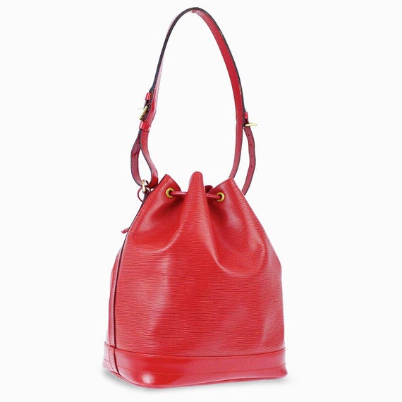 Authentic LOUIS VUITTON Noe Large Drawstring Bucket Bag - Red Epi