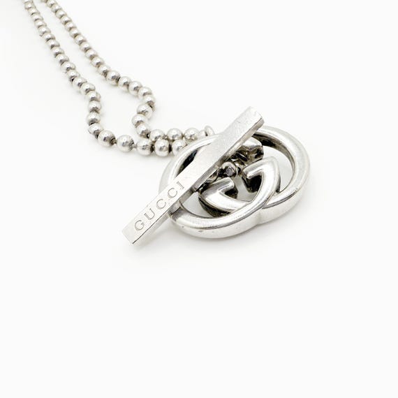 Authentic GUCCI Silver 925 Interlocking G Toggle … - image 6